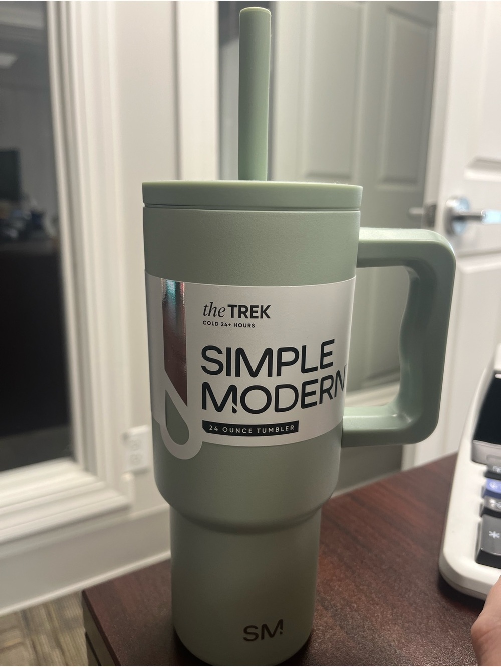 theTREK Simple Modern 24oz Tumbler with Handle in Sage Green
